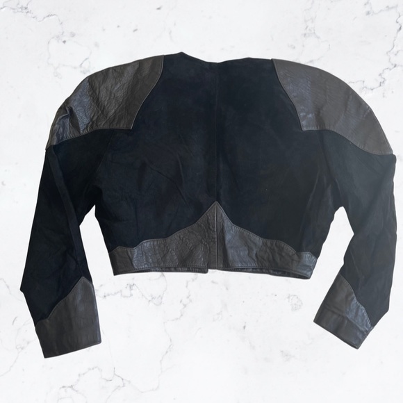 Vintage 80s Leather and suede leather jacket by CACCIA (M) - Picture 3 of 13